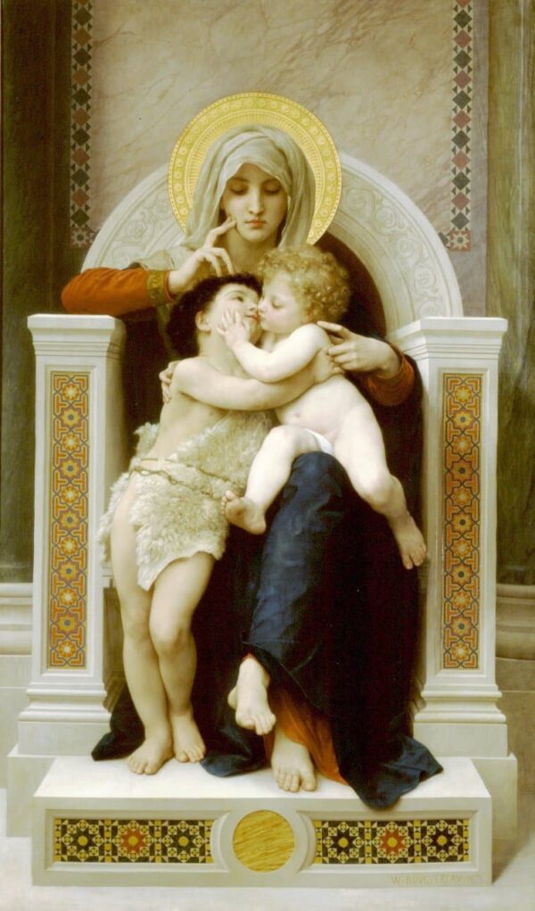 La Virgen, Jesús y San Juan Bautista de William Bouguereau Pinturas Populares 2024-11-21