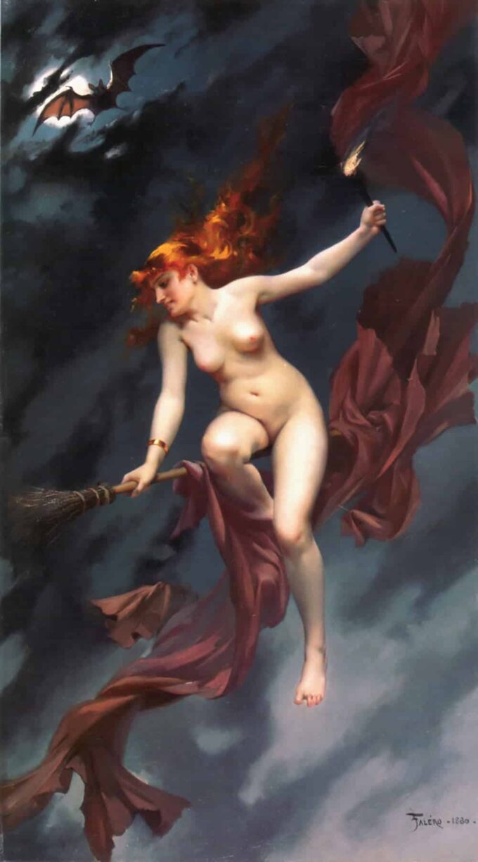 Postal del cuadro Bruja yendo al aquelarre – Luis Ricardo Falero Luis Ricardo Falero 2024-09-20