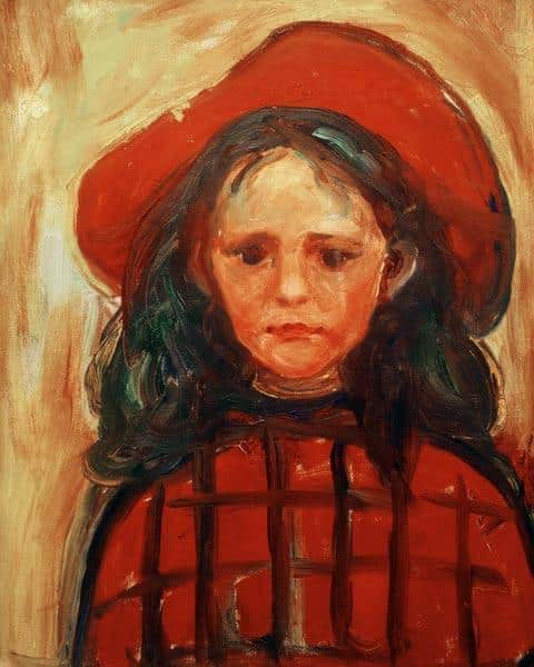 Chica en vestido rojo a cuadros y sombrero rojo – Edvard Munch Edvard Munch 2024-11-21