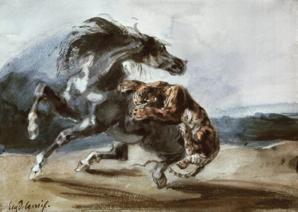 Tigre atacando a un caballo salvaje – Eugène Delacroix Eugène Delacroix 2024-11-21