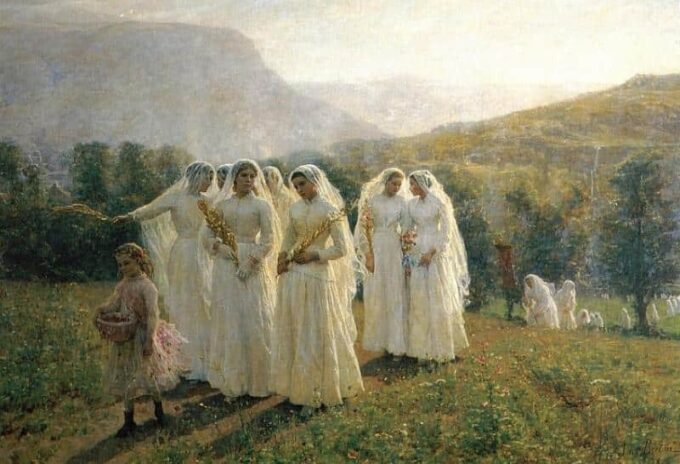 Jóvenes mujeres yendo a una procesión – Jules Breton Jules Breton 2024-09-20