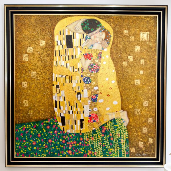 The Kiss – A Reimagined Gustav Klimt Masterpiece by Master Apollon | 200 x 200 cm Pintura Original en Venta 2025-02-03 8