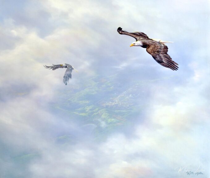 Águilas en Vuelo | 200 x 170 cm Pintura Original en Venta 2025-04-12 3