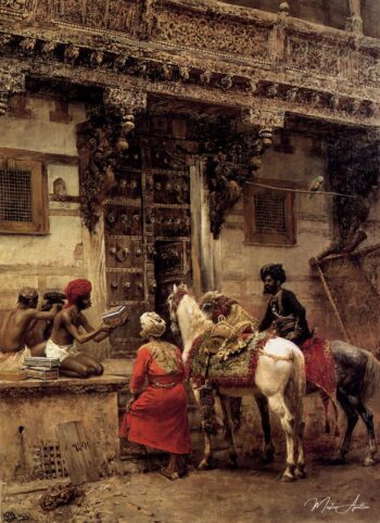 Artista vendiendo estuches cerca de un edificio de madera de teca, Ahmedabad – Edwin Lord Weeks Edwin Lord Weeks 2025-05-10