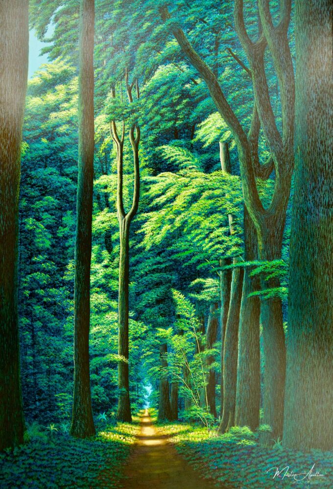 Camino en el Bosque Verde | 130 x 190 cm Pintura Original en Venta 2025-04-12 3