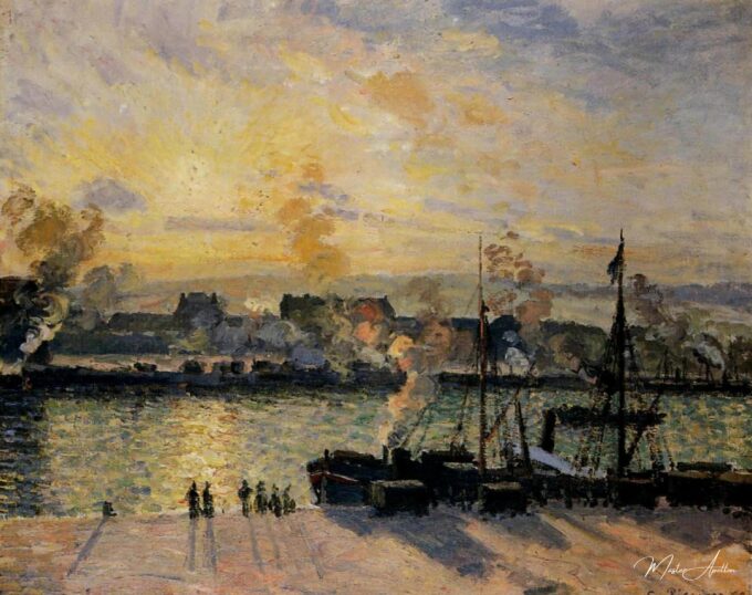 Atardecer, Puerto de Ruan – Camille Pissarro Camille Pissarro 2025-03-14