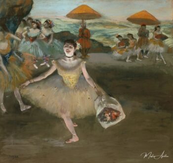 Bailarina con ramo, saludando en el escenario – Edgar Degas Edgar Degas 2025-03-14