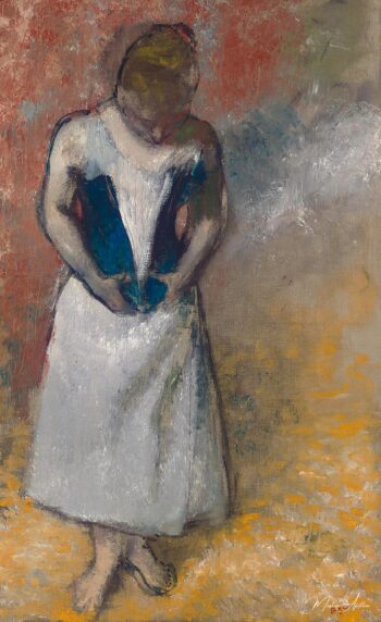 Mujer de pie de frente, apretando su corsé – Edgar Degas Edgar Degas 2025-05-22