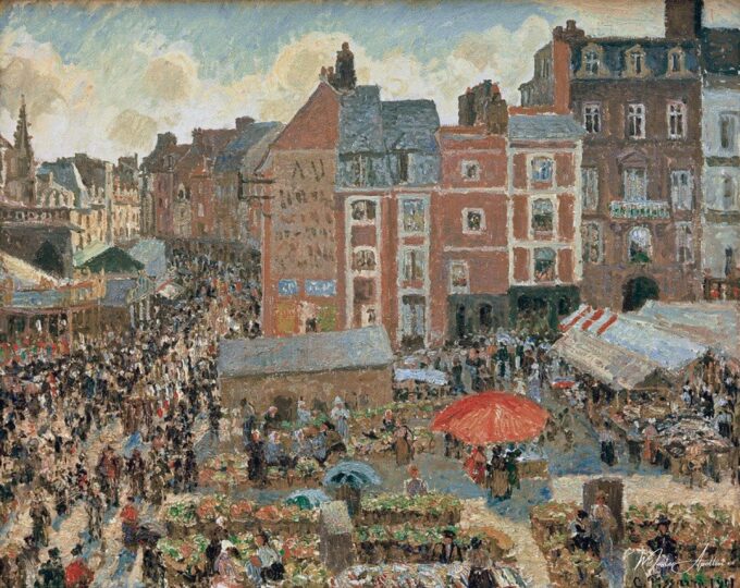 Feria en Dieppe, El sol, Tarde – Camille Pissarro Camille Pissarro 2025-05-08