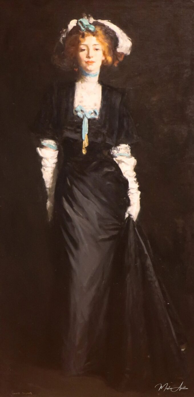 Jessica Penn en negro con plumas blancas – Robert Henri Robert Henri 2025-05-01