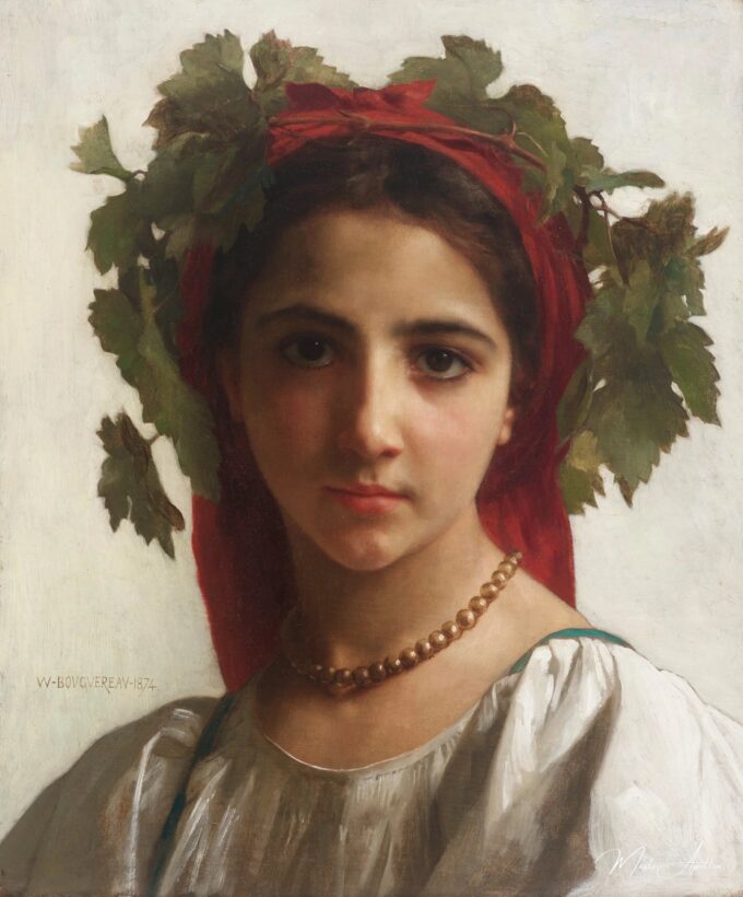 Joven niña coronada de sarmientos – William Bouguereau William Bouguereau 2025-05-20