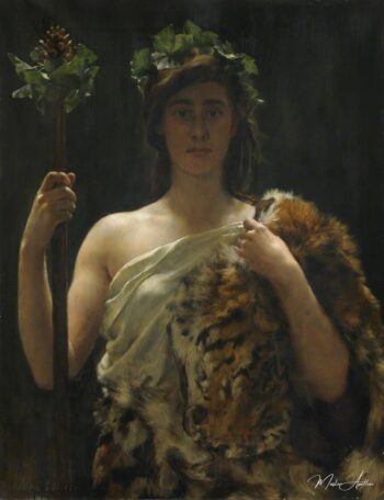 Joven mujer envuelta en una piel de tigre (antes llamada Baco) – John Collier John Collier 2025-05-16