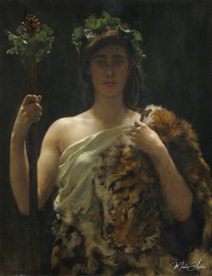 Joven mujer envuelta en una piel de tigre (antes llamada Baco) – John Collier John Collier 2025-05-15
