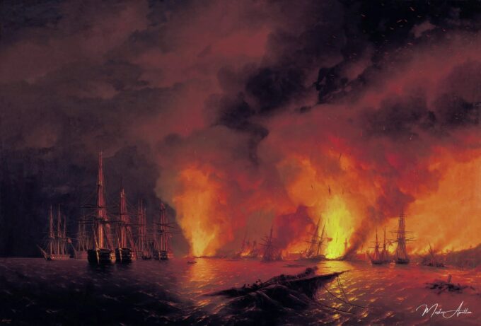 La Batalla de Sinope, el 18 de noviembre de 1853 (Noche después de la batalla) – Ivan Aïvazovski Ivan Aïvazovski 2025-05-01