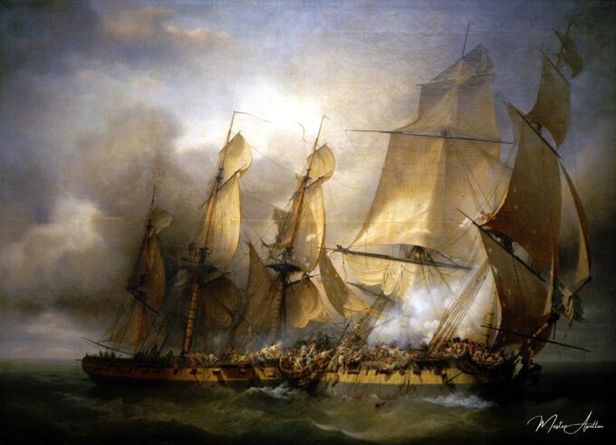 La corbeta francesa Bayonnaise abordando el HMS Ambuscade durante la acción del 14 de diciembre de 1798 – Louis Philippe Crepin Louis-Philippe Crépin 2025-04-24