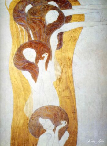 La frisa de Beethoven: La aspiración a la felicidad encuentra su refugio en la poesía. Mur de derecha, detalle – Gustav Klimt Gustav Klimt 2025-05-19