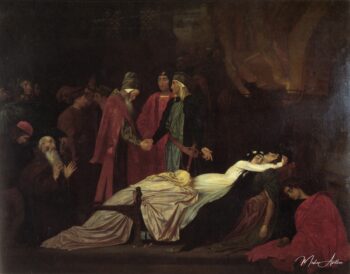 La reconciliación de los Montague y Capulet sobre los cadáveres de Romeo y Julieta – Frederic Leighton Frederic Leighton 2025-05-22