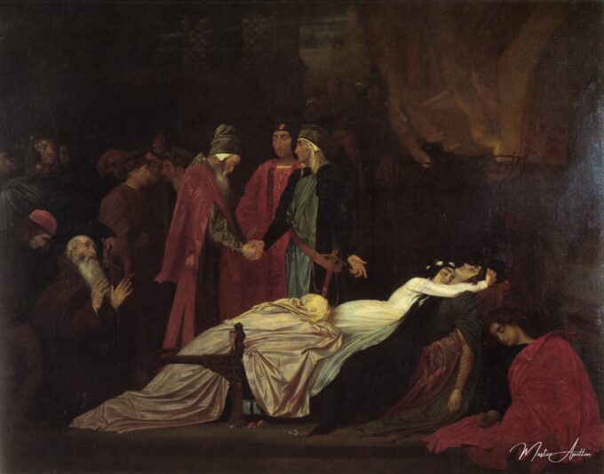 La reconciliación de los Montague y Capulet sobre los cadáveres de Romeo y Julieta – Frederic Leighton Frederic Leighton 2025-05-20