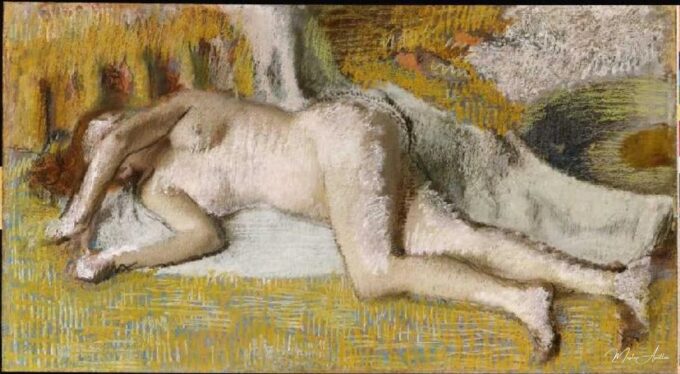 El título en español es: «Después de un baño – Edgar Degas Edgar Degas 2025-05-30