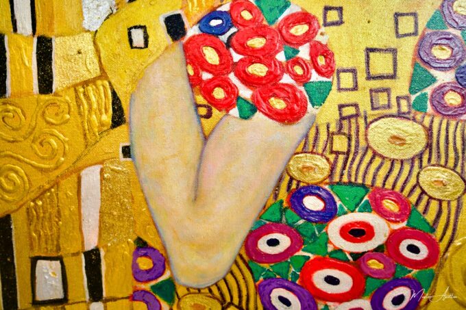 El Beso Reimaginado por Master Apollon | 200 x 200 cm Pintura Original en Venta 2025-03-15 15