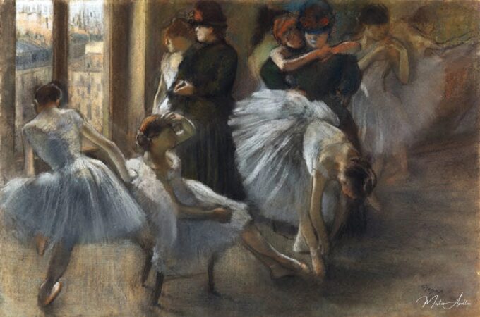 El vestíbulo de la ópera. Preparación de la clase – Edgar Degas Edgar Degas 2025-05-30