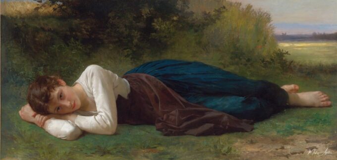 El Reposo (Joven Mujer Acostada) (1880) – William-Adolphe Bouguereau William Bouguereau 2025-05-20
