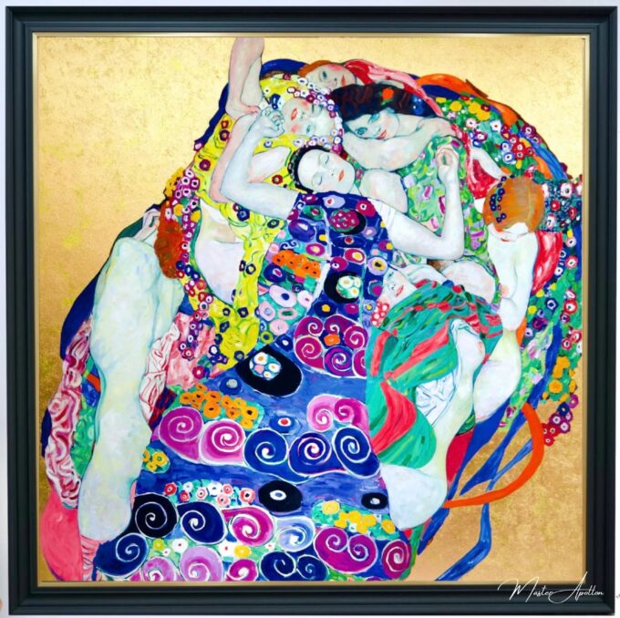 Las Vírgenes – Una Obra Reimaginada de Gustav Klimt por Master Apollon | 200 x 200 cm Pintura Original en Venta 2025-03-15 5