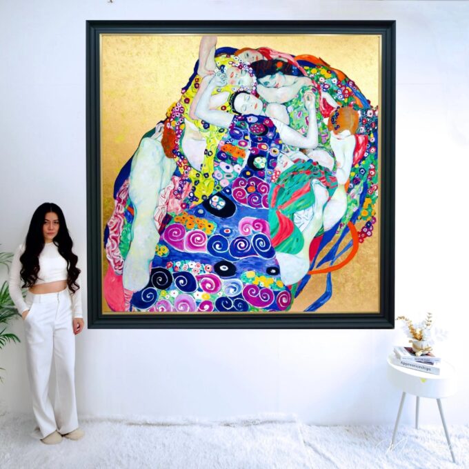 Las Vírgenes – Una Obra Reimaginada de Gustav Klimt por Master Apollon | 200 x 200 cm Pintura Original en Venta 2025-03-15 3