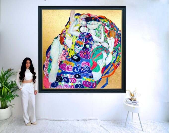 Las Vírgenes – Una Obra Reimaginada de Gustav Klimt por Master Apollon | 200 x 200 cm Pintura Original en Venta 2025-03-15 4