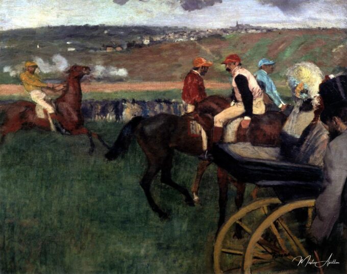 El hipódromo – Jinetes amateurs cerca de un coche – Edgar Degas Edgar Degas 2025-05-30