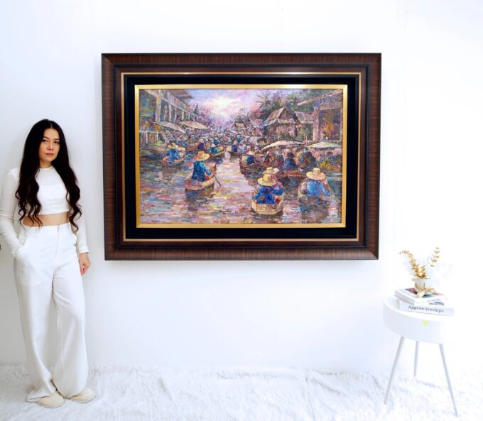 Mercado flotante | 145 x 105 cm Pintura Original en Venta 2025-04-14 15
