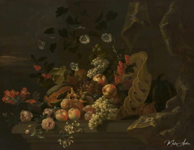 Naturaleza muerta con una cesta de frutas y flores – Tobias Stranover Tobias Stranover 2025-05-05