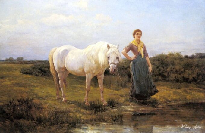 Mediodía llevando un caballo al agua, 1877 – Heywood Hardy Heywood Hardy 2025-04-17