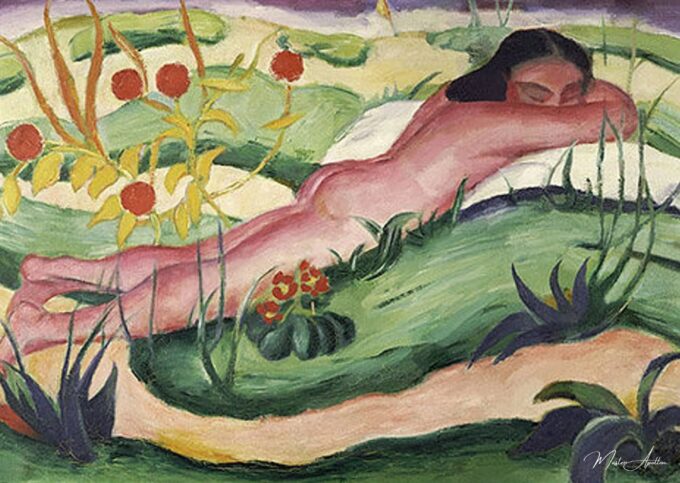 Nu acostado en las flores – Franz Marc Franz Marc 2025-05-20