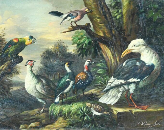 Paisaje con faisanes, loro y diversos pájaros – Tobias Stranover Tobias Stranover 2025-05-05