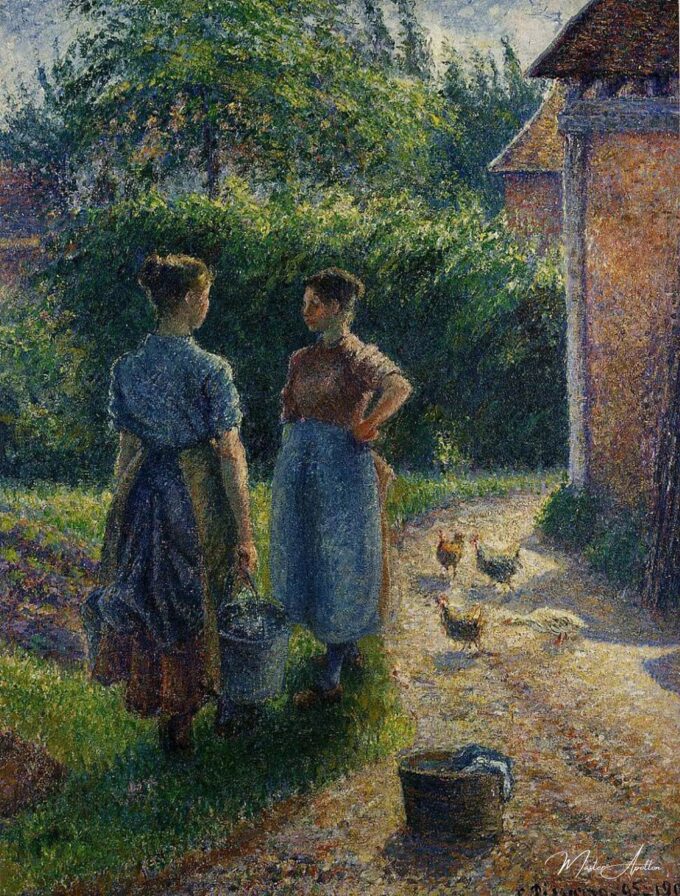 Campesinas discutiendo en la granja, Eragny – Camille Pissarro Camille Pissarro 2025-03-14
