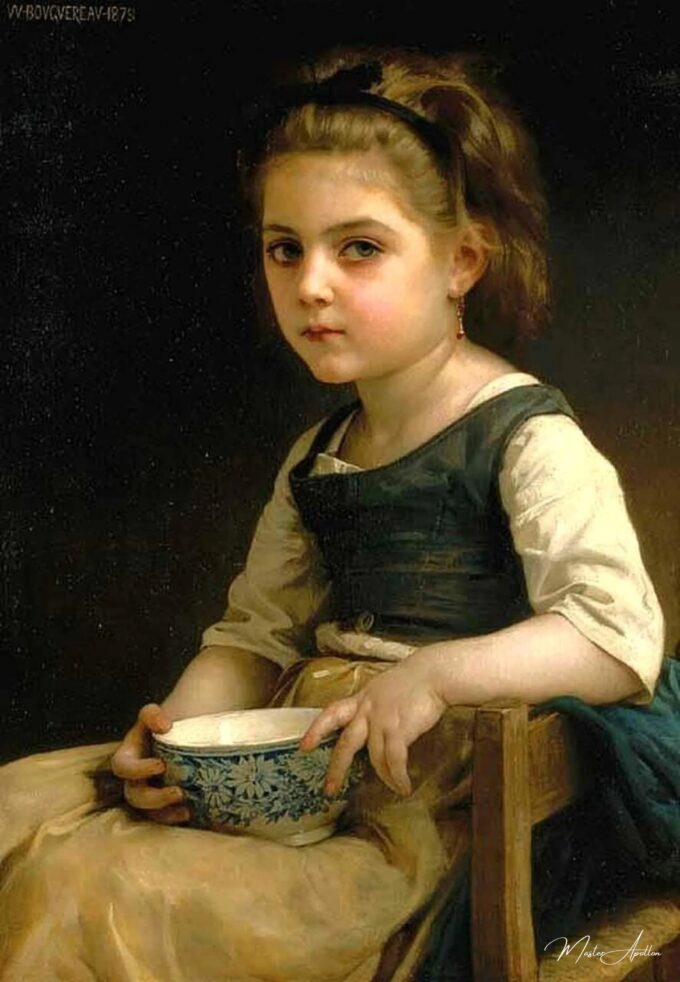 Niña pequeña con un bol azul – William Bouguereau William Bouguereau 2025-05-20
