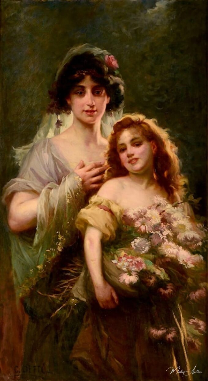 Retrato de Madre e Hija con Flores – Cesare-Auguste Detti Cesare-Auguste Detti 2025-05-09