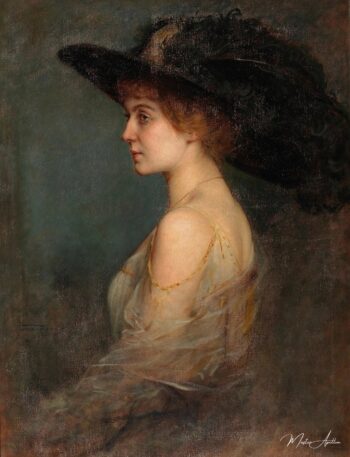 Retrato de perfil de una dama con un gran sombrero de plumas – Arthur von Ferraris Arthur von Ferraris 2025-05-21