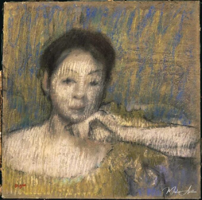 Retrato en medio cuerpo de una mujer, con la mano izquierda en el mentón – Edgar Degas Edgar Degas 2025-05-30