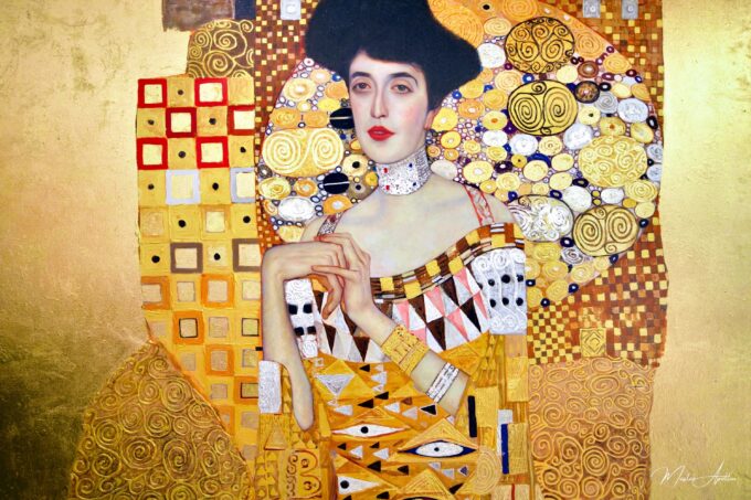 Retrato Reimaginado de Adele Bloch-Bauer por Master Apollon | 200 x 200 cm Pintura Original en Venta 2025-03-15 6