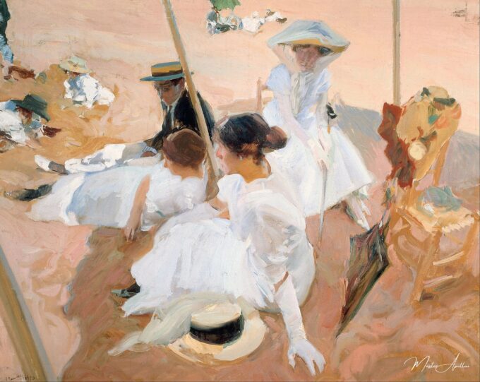 Bajo el toldo, en la playa de Zarauz – Sorolla Joaquín Sorolla 2025-05-01 2