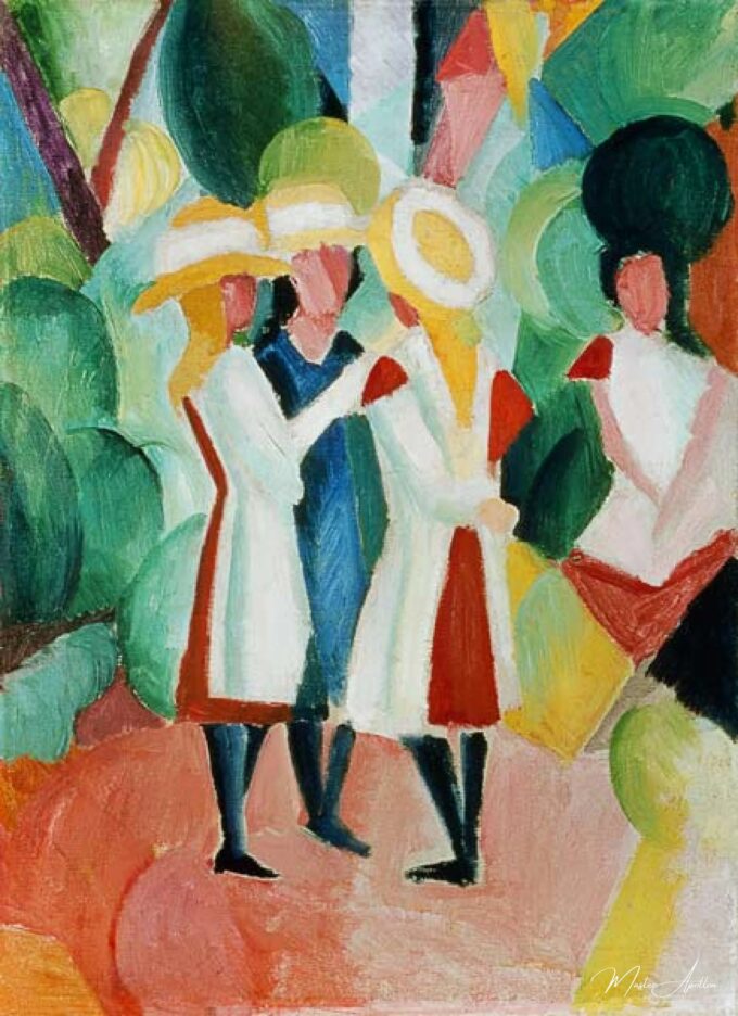 Tres chicas con sombreros de paja amarillos – August Macke August Macke 2025-03-15 2