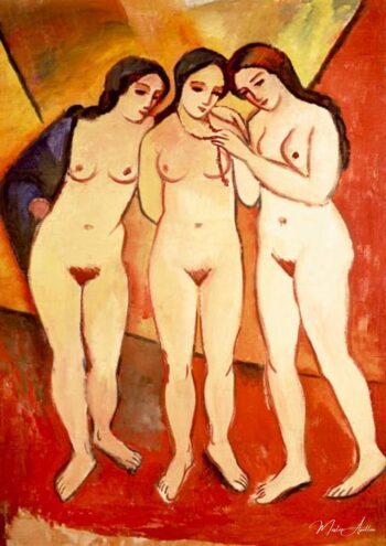 Tres chicas desnudas (rojo y naranja) – August Macke August Macke 2025-05-14