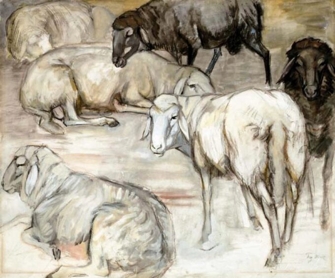 Rebaño de ovejas I (Rebaño de ovejas en el establo) – Franz Marc Franz Marc 2025-05-18