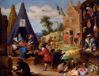 Un campamento de monos – David Teniers el Joven David Teniers el Joven 2025-05-14