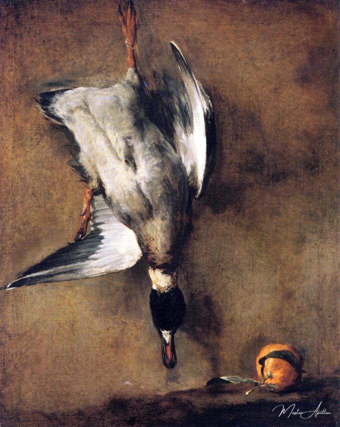 Un pato de cuello verde con una naranja de Sevilla – Jean Siméon Chardin Jean Siméon Chardin 2025-05-03
