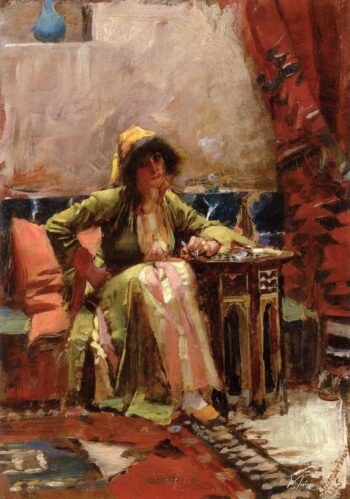 Un interior oriental con una chica sentada – John William Waterhouse John William Waterhouse 2025-05-14