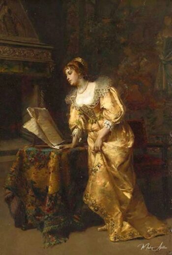 Una dama elegante leyendo música – Cesare-Auguste Detti Cesare-Auguste Detti 2025-05-14