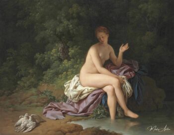 Una dama bañándose al borde de un río, con dos tórtolas – Louis Jean François Lagrenée Louis Jean François Lagrenée 2025-05-14